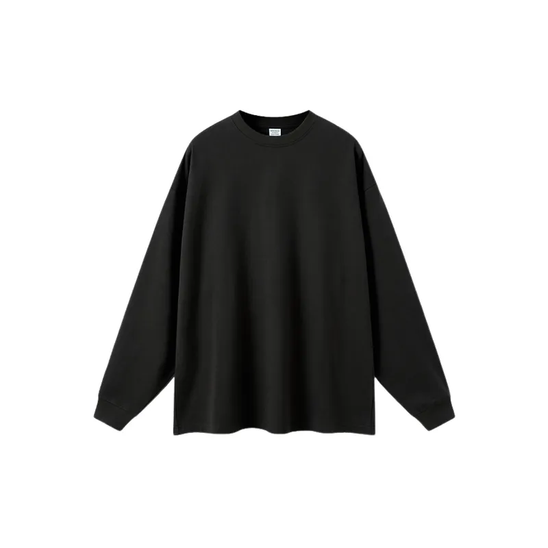 Plain Loose 100% Cotton Sweatshirt-2
