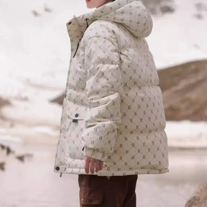 Fashionable Simple White Duck Down Jacket-12