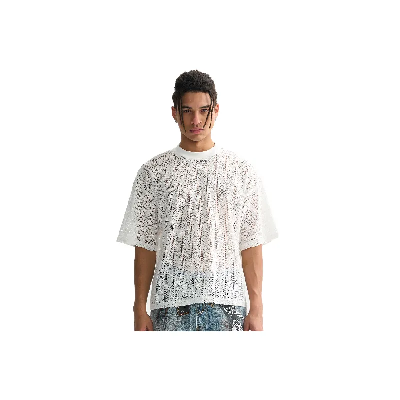 Fashionable Hollow Out Cotton Blended Fabric T Shirt-2