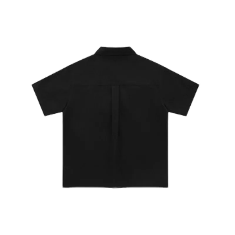 Retro Letter Cool Silk Cotton Shirt-1