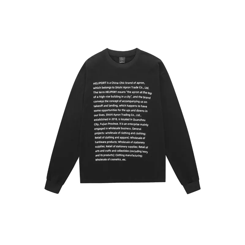 HELIPORT Apron Letter Long Sleeve Loose Sweatshirt-2