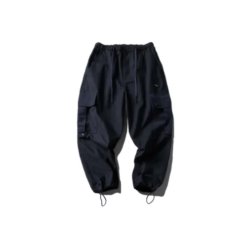 Contrast Color Drawstring Cargo Pants