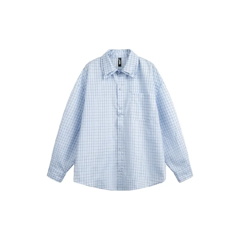 Retro Loose Long Sleeve Blended Synthetic Fabrics Shirt-2