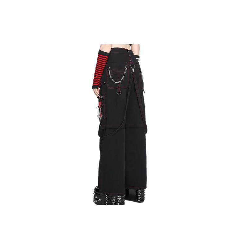Street Loose Denim Cargo Pants-1