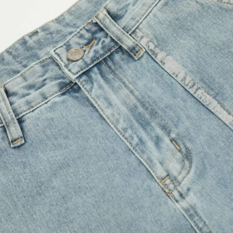 Loose Denim Cargo Pants-2