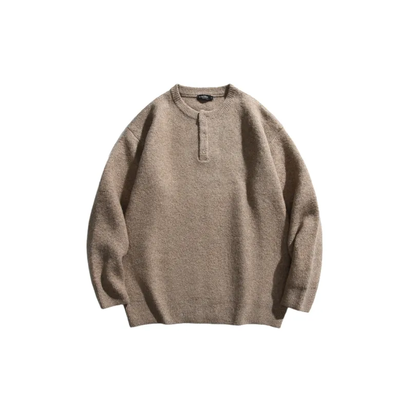 Simple Loose Blended Synthetic Fabrics Sweater-7