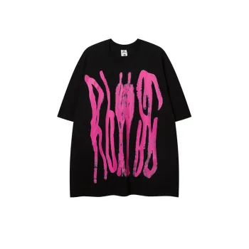 Graffiti Hand painted Letter Large Printed Short sleeved T shirt