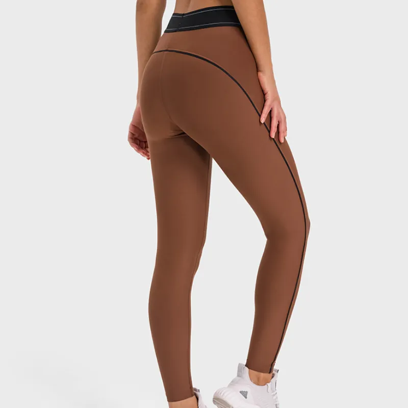 Sporty Contrast Color Leggings Women-8