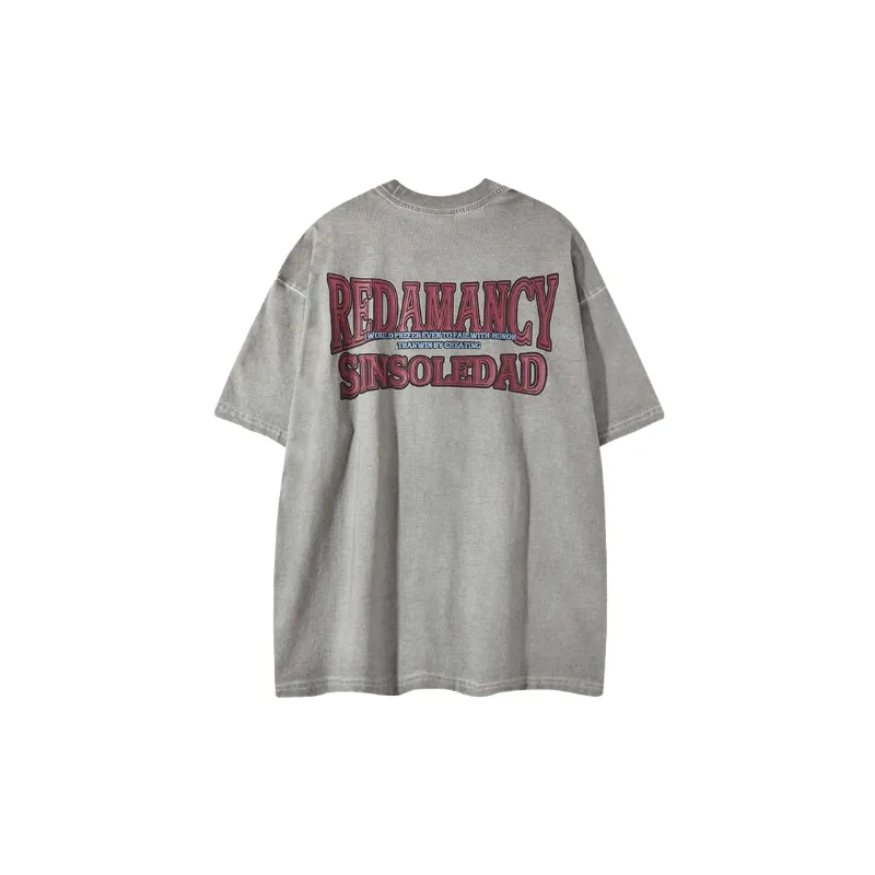 Street Washed Cotton Blended Fabric T Shirt-1