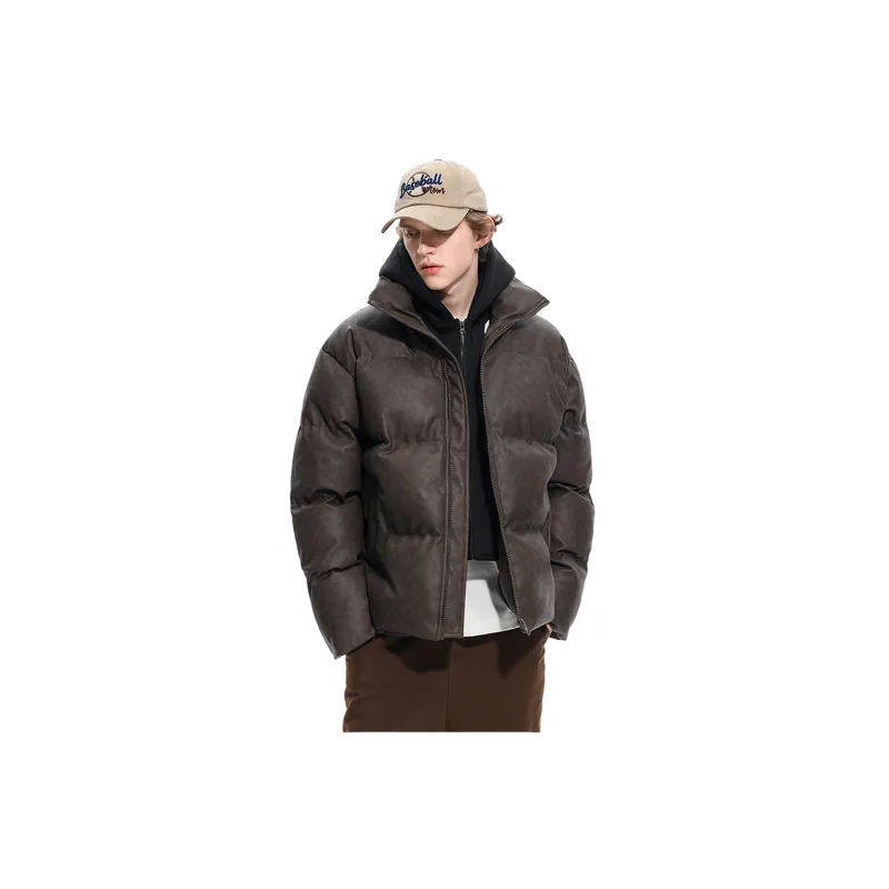 Casual Loose PU Quilted Jacket-7