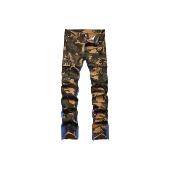 Simple Contrast Color Jeans