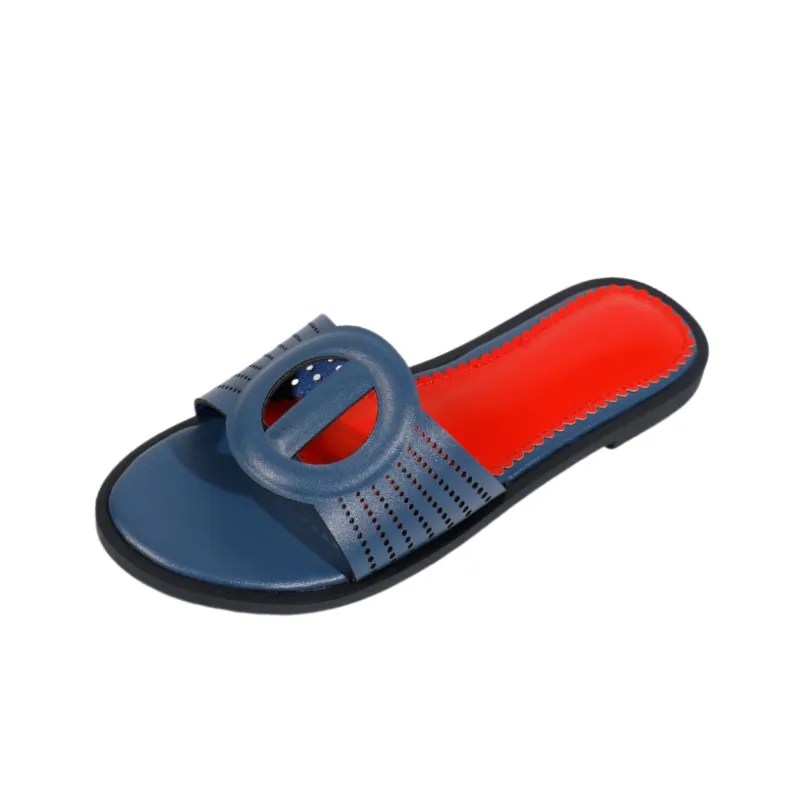 Simple Contrast Color Flip Flops-0