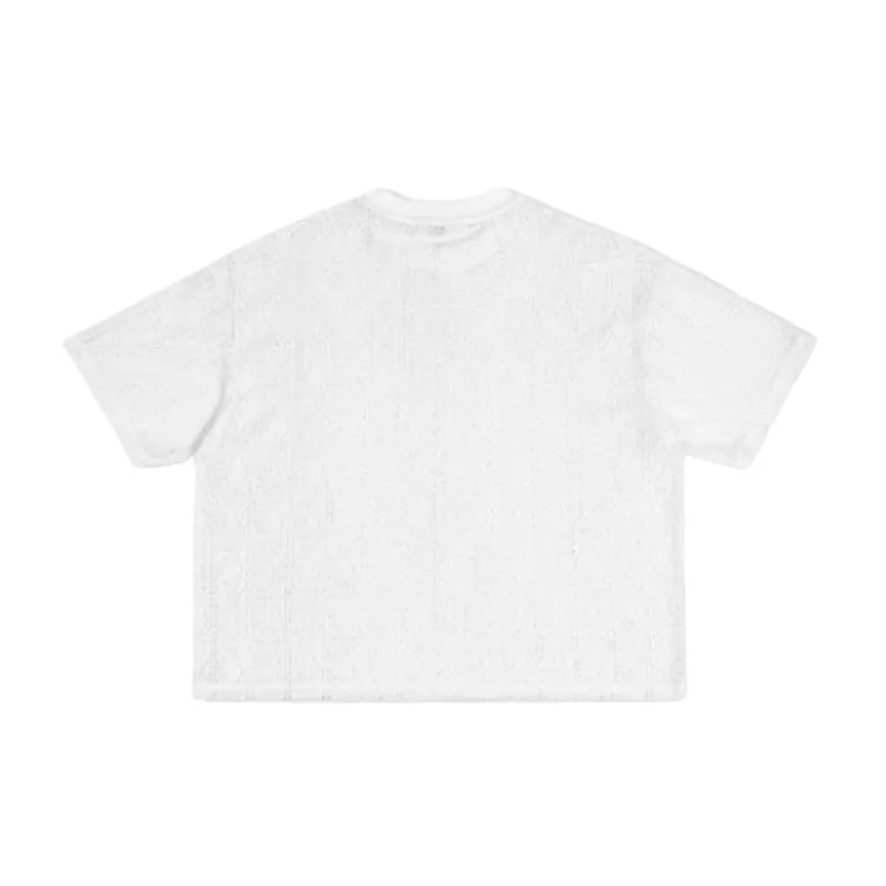 Fashionable Hollow Out Cotton Blended Fabric T Shirt-1