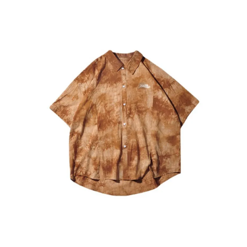 Tie Dye Embroidery Trendy Loose Shirt-3