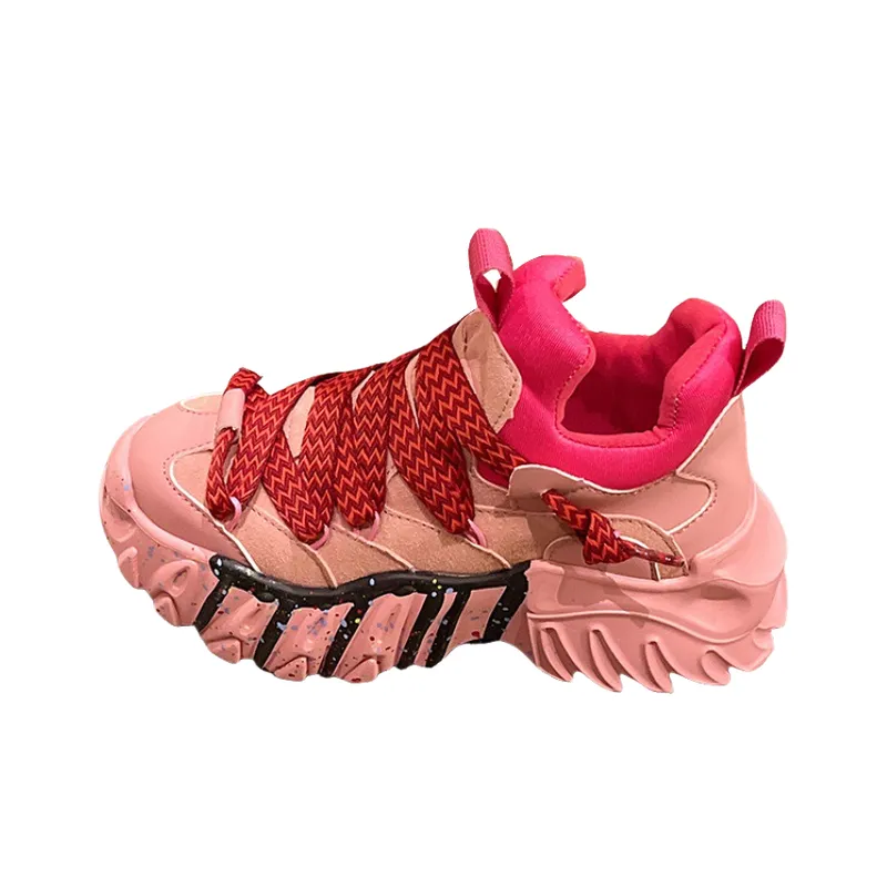 Platform Sole All match Lace up Retro Shoes-0