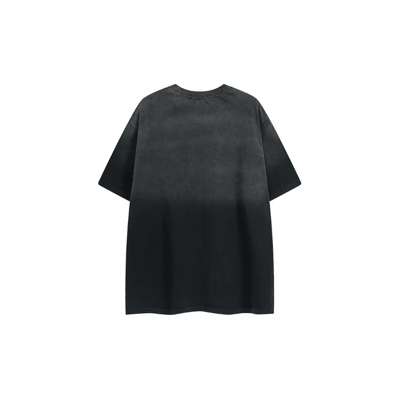 Trendy Wash Embroidery Casual Short Sleeve T shirt-11