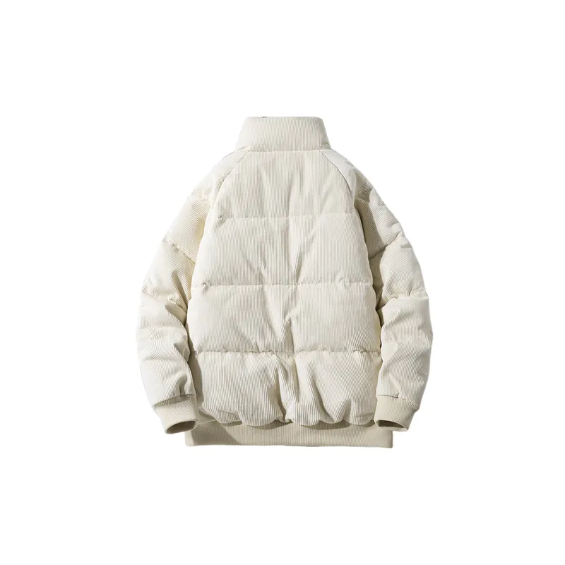 Casual Plain White Duck Down Jacket-3