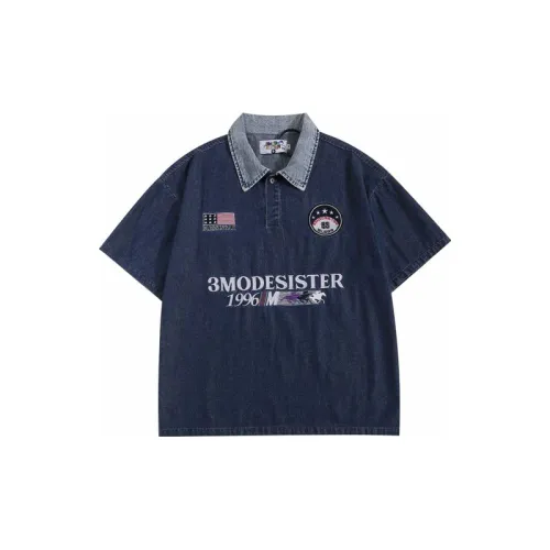 Retro Embroidered Polo Collar Shirt