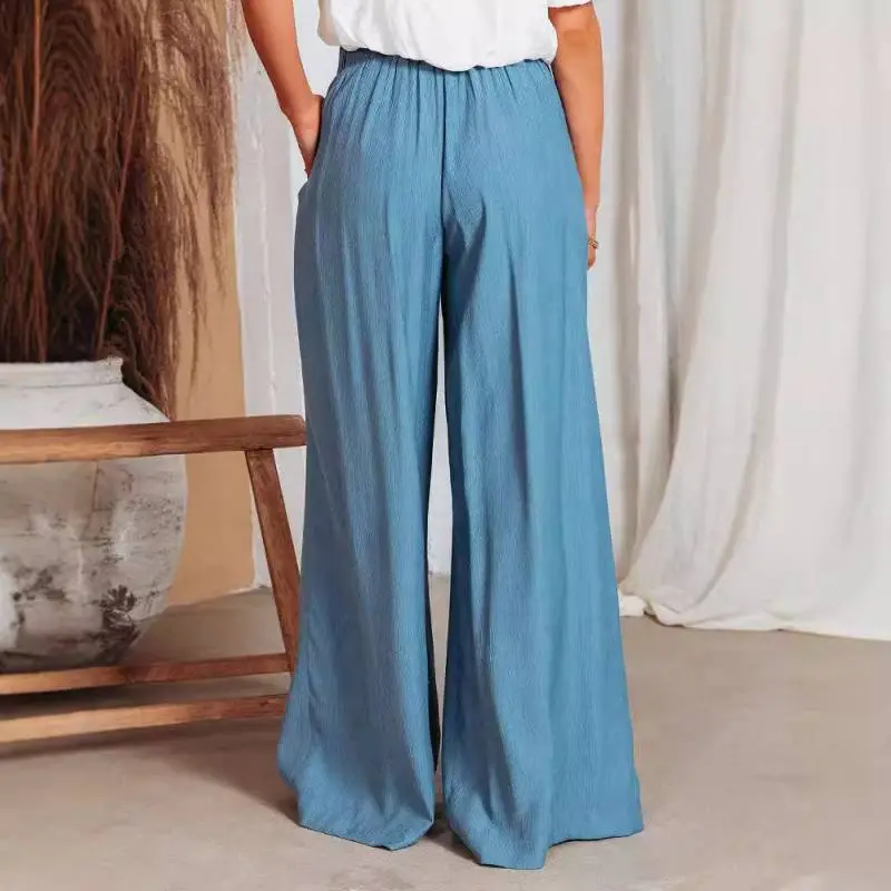 Simple Print Casual Pants-4