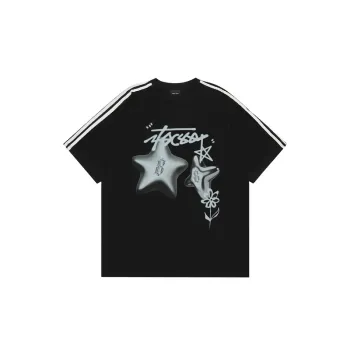 Loose Round Neck Print T Shirt