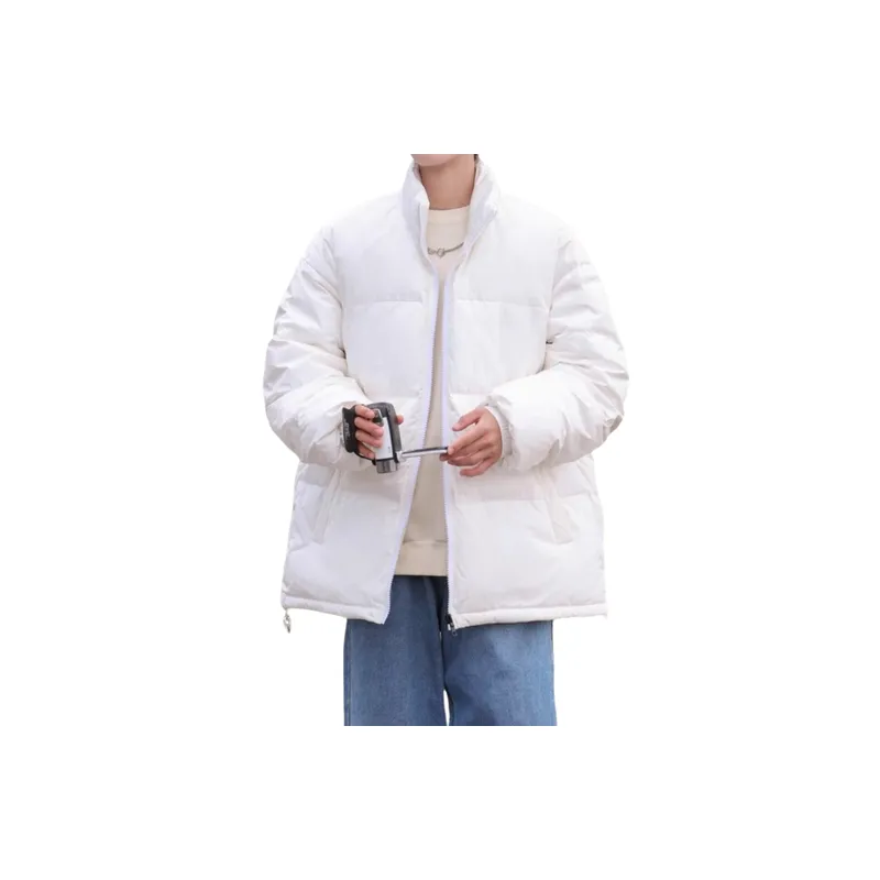 Warming Loose White Duck Down Jacket-5