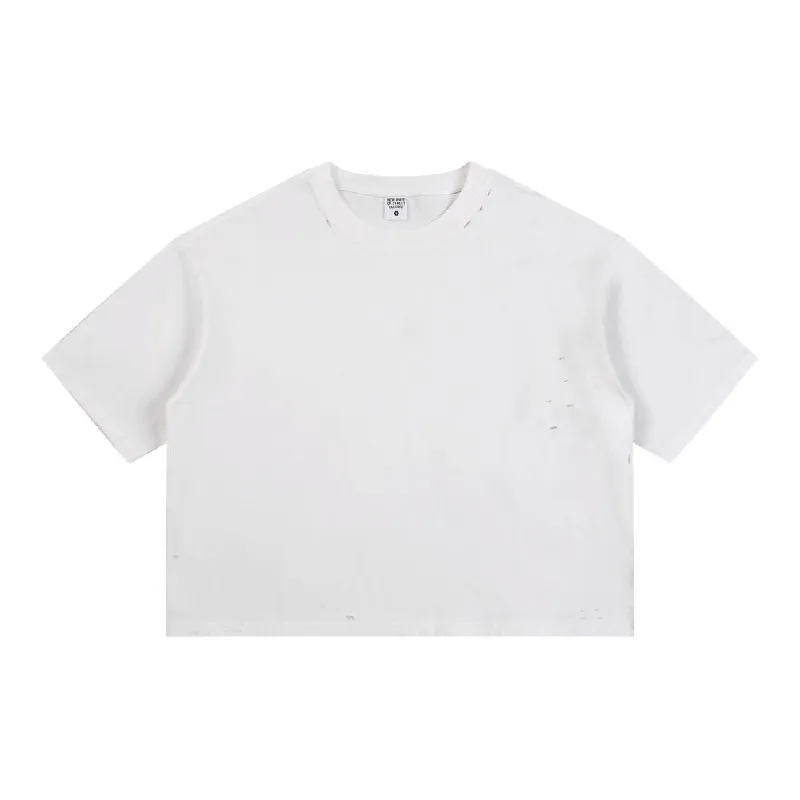 Retro Plain Combed Cotton T Shirt-0