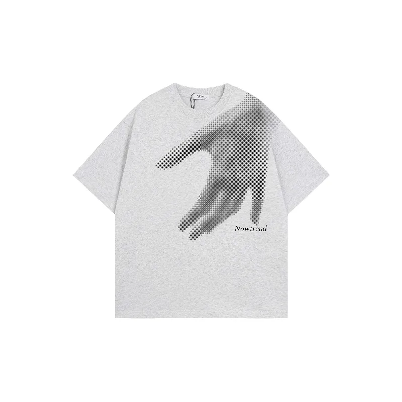 Street Loose Cotton Blended Fabric T Shirt-0