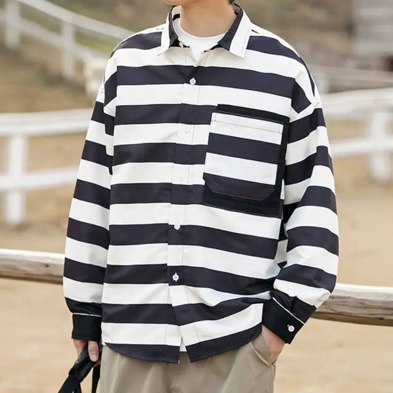 Casual Striped Acrylic Fibres Shirt-2