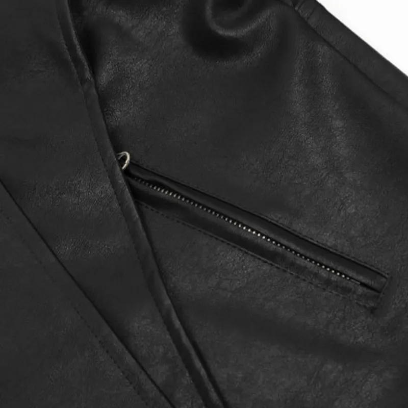 Simple Loose Leather Jacket-2