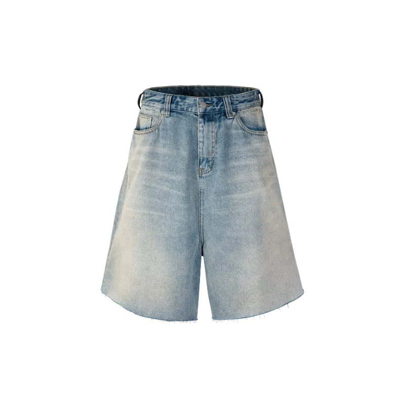 Ripped Leg Denim Shorts