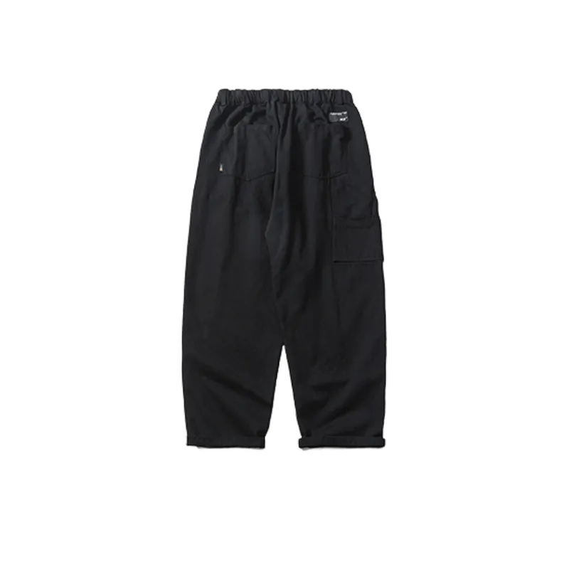 Solid Color Drawstring Casual Pants-1