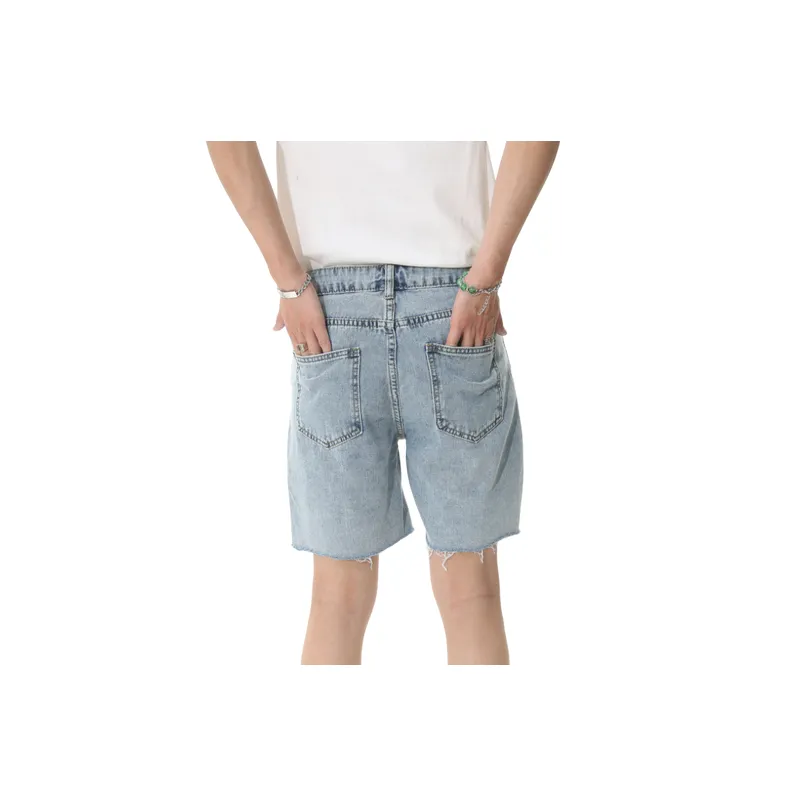 Retro Raw Edge Shorts-2