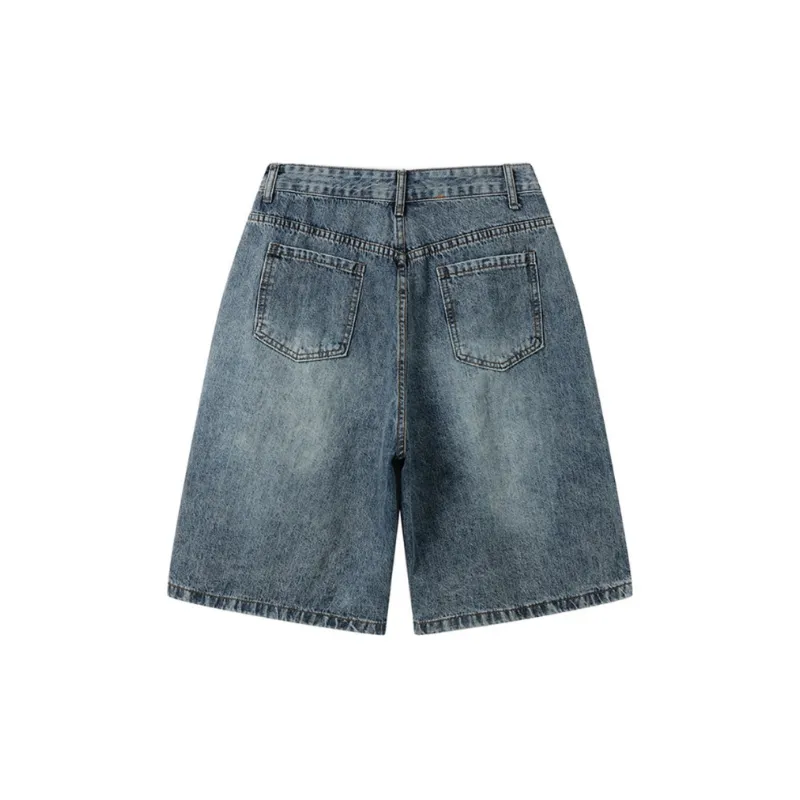 Fashion Loose Denim Shorts-3