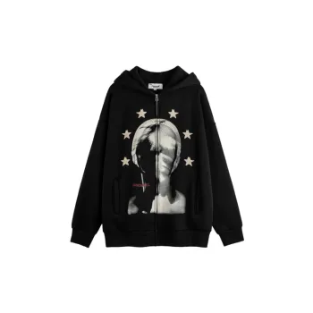 High Street Figure Shadow Neutral Cardigan Fleece Hooded Sweater