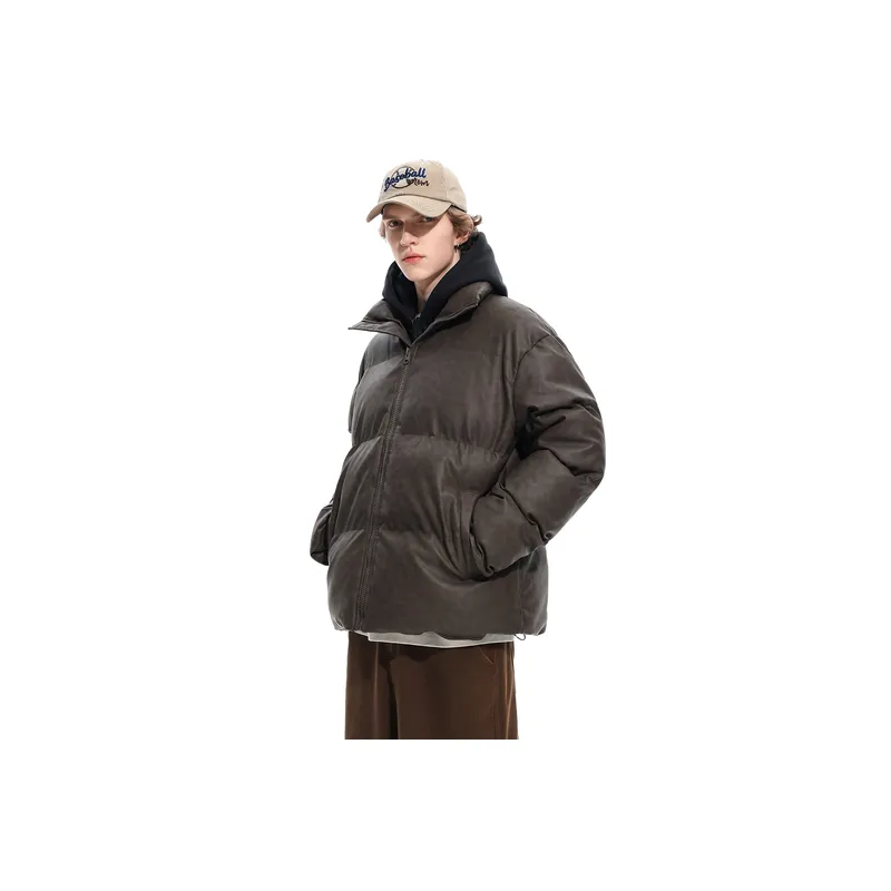 Casual Loose PU Quilted Jacket-6
