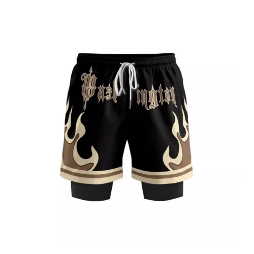 Trendy Casual Basketball Fake Two Piece Shorts