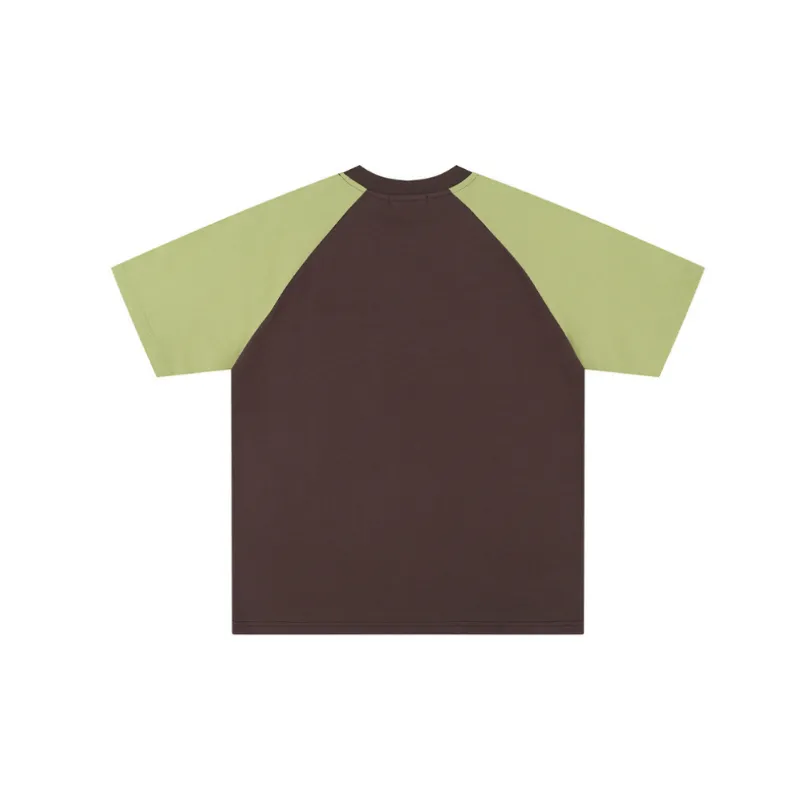 Casual Contrast Color Cotton T Shirt Unisex-5