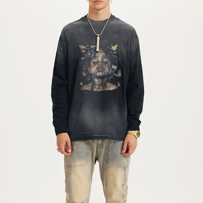 Retro Loose 100% Cotton T Shirt-7