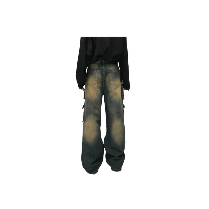 Retro Distressed Work Jeans-2