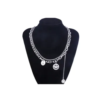 Double Layer Smiley Face Necklace