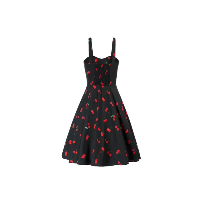 Cute Random Print Cotton Blended Fabric Slip Dress Women-5