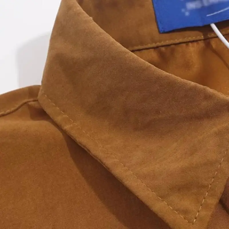 Casual Simple Suede Shirt-2