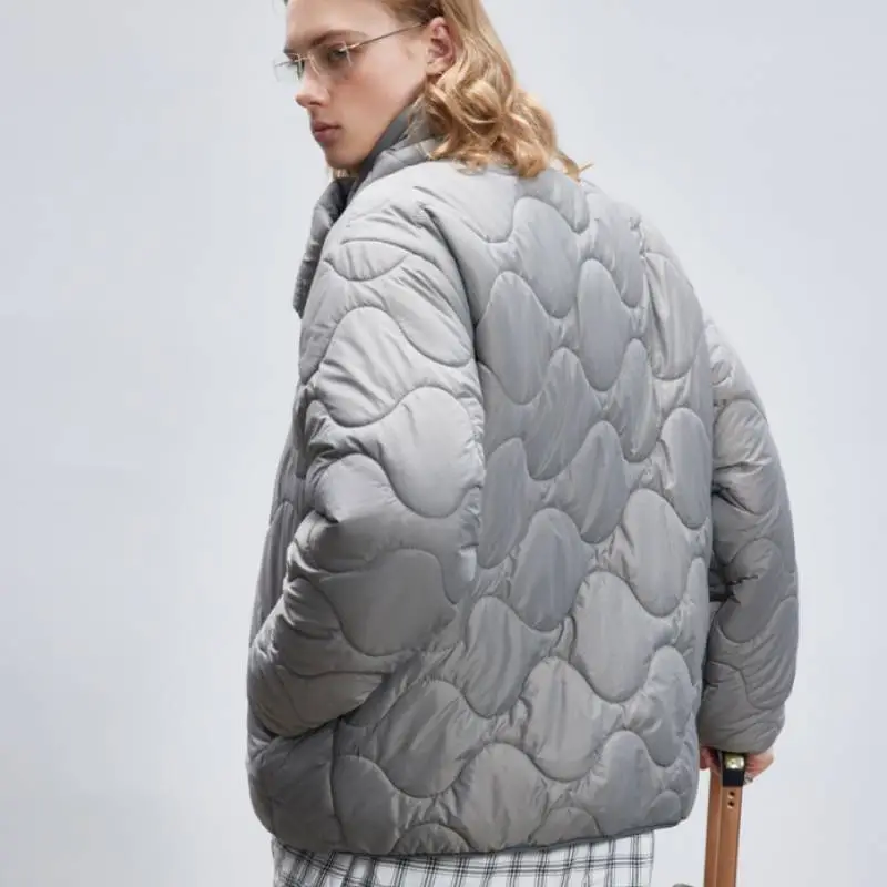 Fashionable Loose Blended Synthetic Fabrics Quilted Jacket-4
