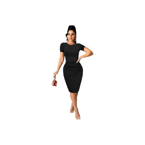 Fashionable Plain Bamboo Fiber Dress Women