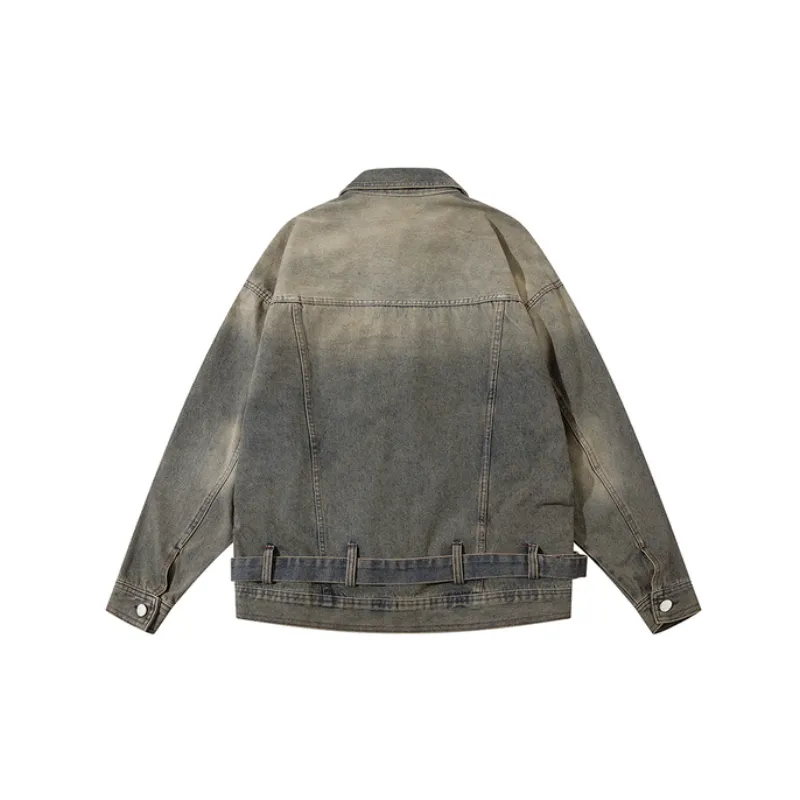 New Style Retro Washed Distressed Denim Jacket-1