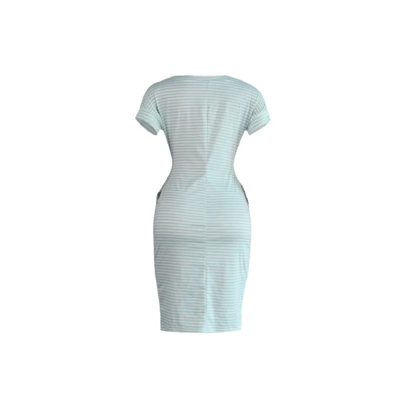 Simple Plain Cotton Dress Women-13