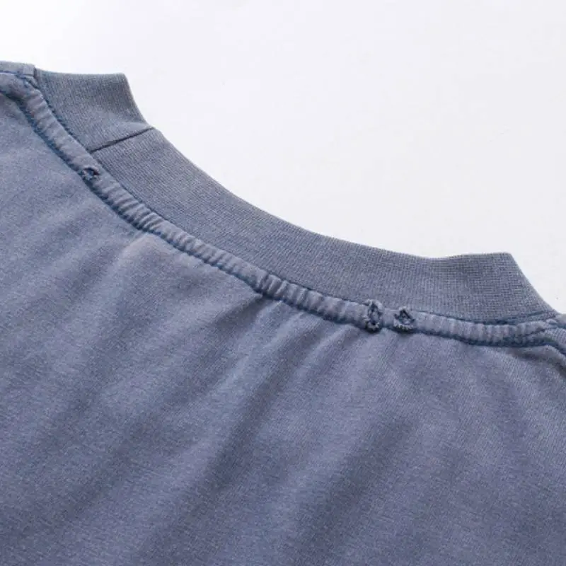 Fashionable Washed 100% Cotton T Shirt-5