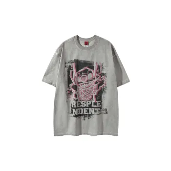 Street Graffiti Cotton Blended Fabric T Shirt