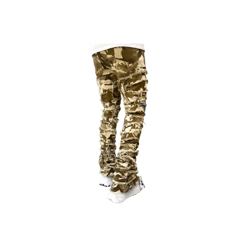 Stretch Patch Denim Straight Pants-7