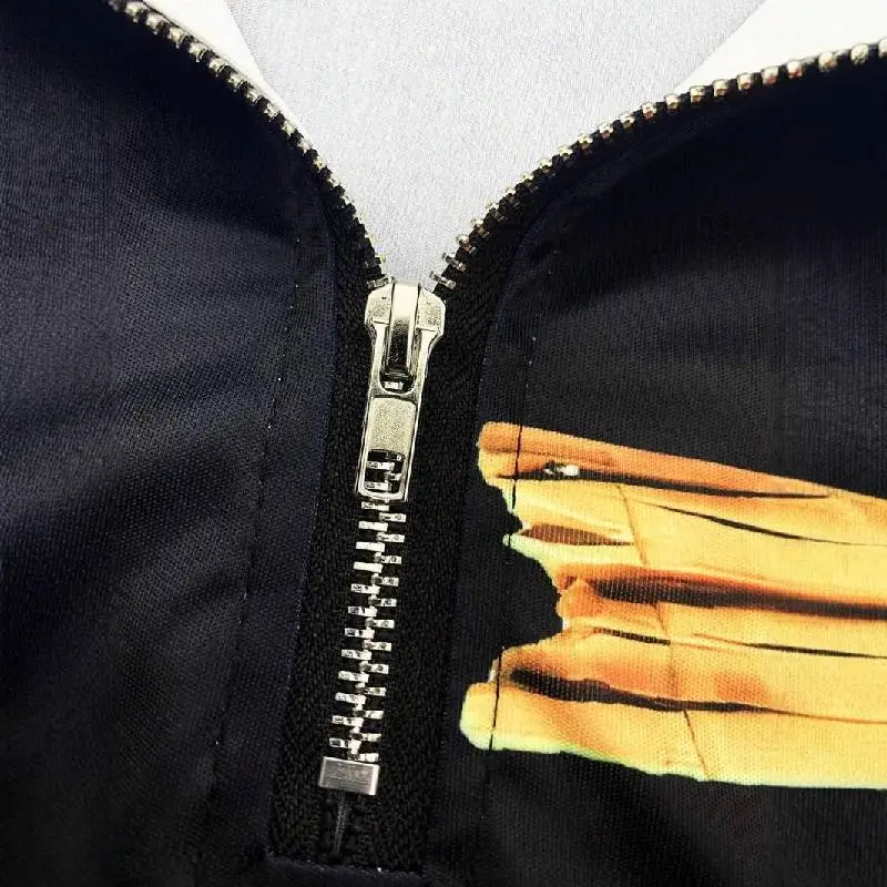 Street Zipper Mesh Fabric Polo-2